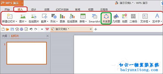 win10系統WPS怎么插入關系圖步驟